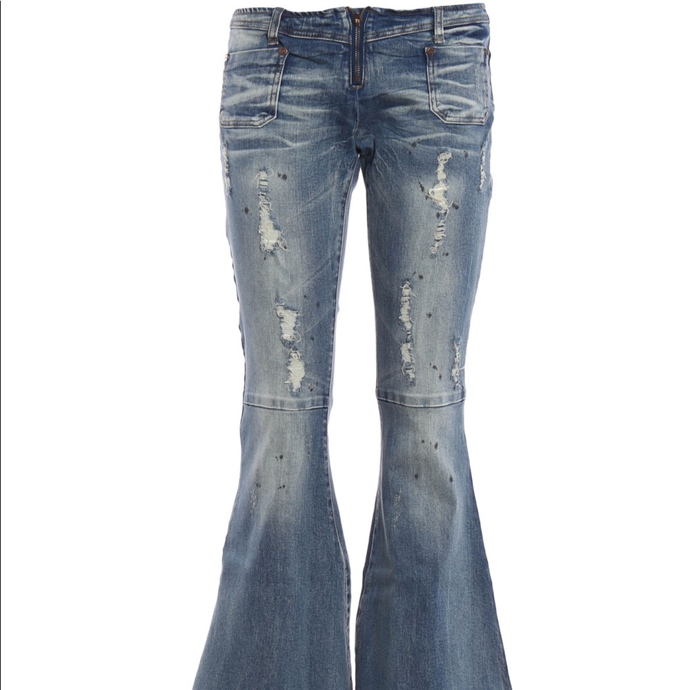One x one teaspoon flare denim